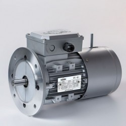 Motor eléctrico trifásico con freno Cemer 71B5 (ØEje motor 14 mm, ØBrida 160 mm), 3000 rpm, 220/380V, 0.75kW/1CV, IP54, Alta Eficiencia, tensión freno 103V (cc)