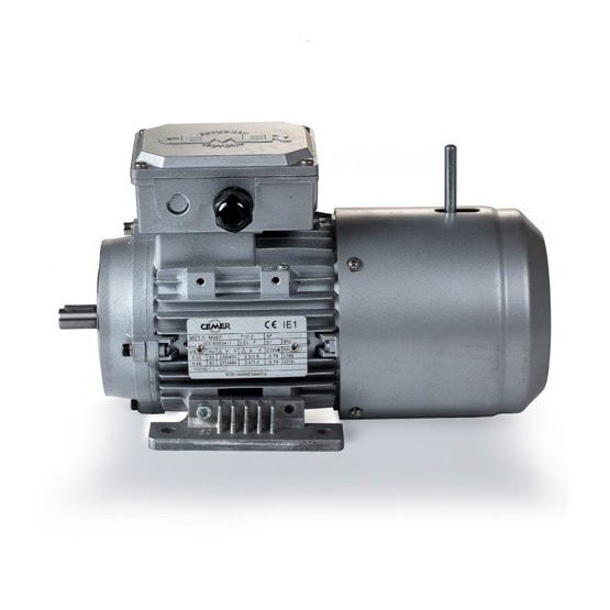 Motor eléctrico trifásico con freno Cemer 80B3 (ØEje motor 19 mm), 3000 rpm, 220/380V, 0.75kW/1CV, IP54, Alta Eficiencia, tensión freno 103V (cc)