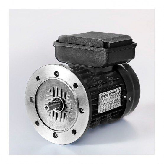 Motor eléctrico monofásico con condensador permanente 0.12kw/0.17CV, 1500 rpm, 63B5 (ØEje motor 11 mm, ØBrida 140 mm) 220V, IP55, IE2