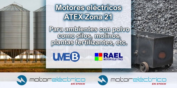 Más de 340 motores eléctricos trifásicos atex antideflagrantes y antiexplosivos aptos para ambientes de trabajo con polvo