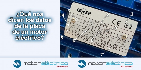 Motor Eléctrico En Stock analiza los datos que se pueden extraer de una placa de un motor eléctrico Cemer